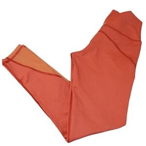 Aerie Chill Play Move High Waisted Mesh Panel Leggings Coral Orange Medium